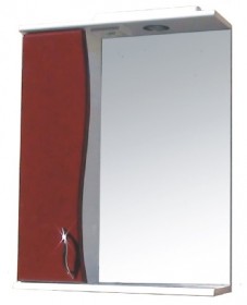 Фото Зеркало со шкафчиком Э-1 65 левый (бордовый)
