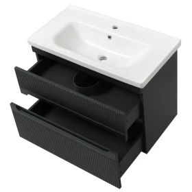 Фото 1 Тумба підвісна Aria антрацит матова ТПБ-2Д 65 з умивальником Fenova Фото 1 Тумба підвісна Aria антрацит матова ТПБ-2Д 65 з умивальником Fenova