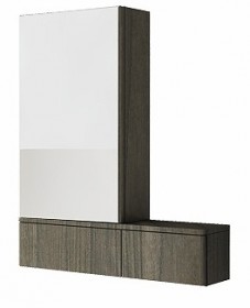 Фото Kolo Nova Pro Шкаф-зеркало 80cm, левый, серый ясень (88441-000)