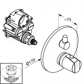 Фото 1 KLUDI MX/KLUDI OBJEKTA MIX NEW встраиваемый смеситель для душа с термостатом Фото 1 KLUDI MX/KLUDI OBJEKTA MIX NEW встраиваемый смеситель для душа с термостатом