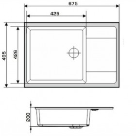 Фото 1 Кухонная мойка Granado LINARES white (675*495mm.)