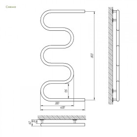 Фото 1 Полотенцесушитель Laris Змейка 25 РС5 1/2, 400х800