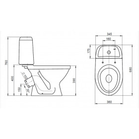 Фото 1 Унитаз-компакт Santeri ПРАЙМ с сиденьем
