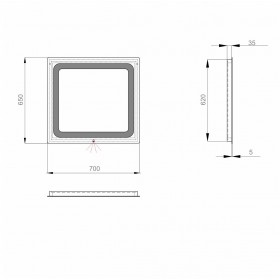 Фото 3 Зеркало Sanwerk LAVA Hella LED 2835IR, W (ZL0000154)