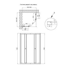 Фото 1 Душова кабіна Qtap Pisces CRM109-11SP5 90-100x90-100 см (розширювальна), б/піддону