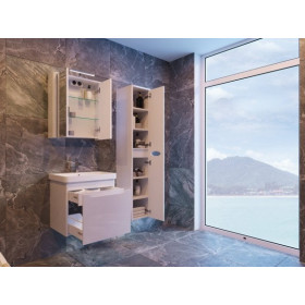 Фото 5 Зеркальный шкаф Livorno LvrMC-60 структурный белый