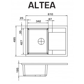 Фото 1 Кухонная мойка Granado ALTEA avena  (610*495mm)