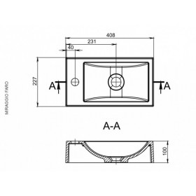 Фото 5 Умывальник Miraggio FARO Глянец Прямоугольный Накладной 