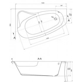 Фото 3 Ванна акриловая Cersanit Sicilia 140х100 правая + ножки