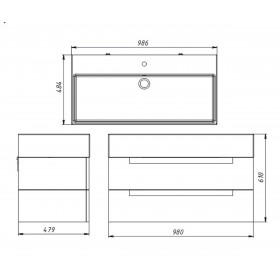 Фото 1 Тумба Botticelli Toscana Ts-100 белый с умывальником Lumas-100
