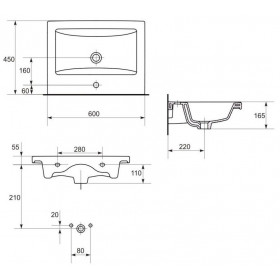 Фото 2 Т026019 Тумба под умывальник Комо 60 врезные ручки (без умыв.)