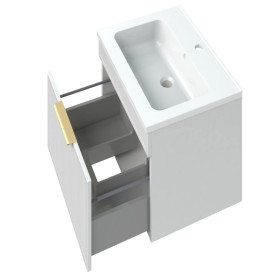 Фото 1 Тумба підвісна MIRATER Адель 60 з умивальником Родео 60, біла