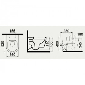 Фото 1 Унитаз подвесной Idevit Alfa Rimless 3104-2616-1201, белый/серебро