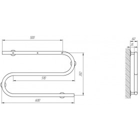 Фото 1 Полотенцесушитель Laris Змейка 25 РС2 Электро 600х330