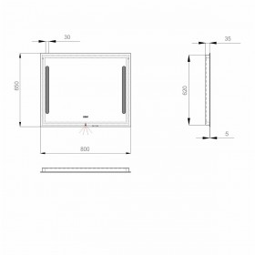 Фото 4 Зеркало Sanwerk LAVA Stella LED 2835IR, W-W (ZL0000140)