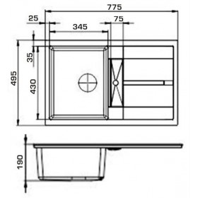 Фото 1 Кухонная мойка Granado VALENCIA ivory (780*500mm.)