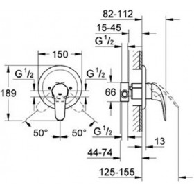 Фото 1 32742000 Euroeco Смеситель однорычажный для душа скрытого монтажа
