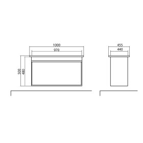 Фото 1 Тумба подвесная Аква Родос Париж Black с умывальником Arte 100