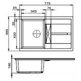 Фото 2 Кухонная мойка Granado VALENCIA white (780*500mm.)