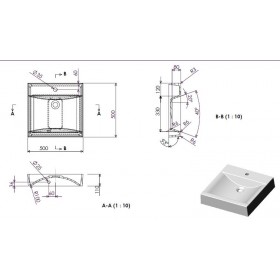 Фото 1 Умывальник из литого мрамора Marmite LILLY 500С (1179051103)