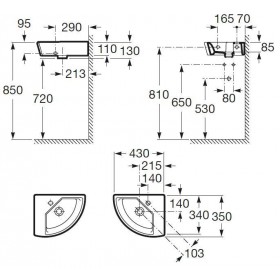 Фото 2 Умывальник угловой Roca Hall 43 левый (327623000)