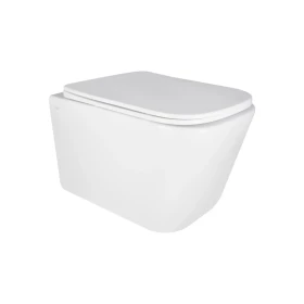 Фото Унітаз підвісний Crow, Ultra Quiet з сидінням Slim Duroplast/ Soft-close/ Quick relase White Qtap 