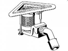 Фото Угловой трап прямой без борта (мат) Viega 627010 DN 40/50