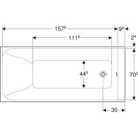 Фото 2 Ванна акрилова Kolo REKORD 170х75 б/ніг (XWP3670000N)