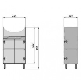 Фото 1 Шкафчик Prime под раковину Libra 50, белый Nautilus (Pm L-50)