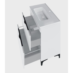 Фото 1 Тумба підлогова MIRATER Естель 80  з умивальником Родео 80, біла