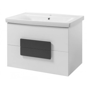 Фото Тумба подвесная Модена 80 Т-8 White с раковиной Элиз 80