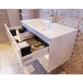 Фото 8 Тумба Botticelli Torino Tr-100 белый с умывальником Marlen-100