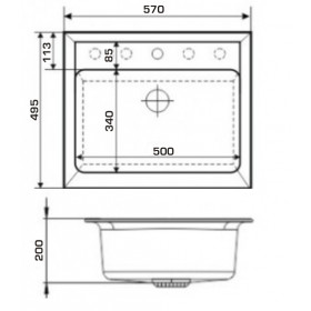 Фото 1 Кухонная мойка Granado LERIDA black shine (570*495mm)
