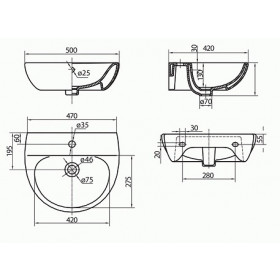 Фото 1 Умывальник Kolo Runa 50 L81150000