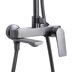 Фото 3 Душова система  Vlasta New на три споживача (з виливом) QTVLA111GMB45651 Gunmetal Black 