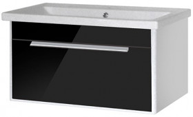 Фото Тумба Мойдодыр ПАРИЖ 80-А с умывальником Como 80 Черный