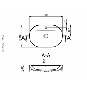 Фото 5 Умывальник Miraggio France Глянец Овальный Накладной