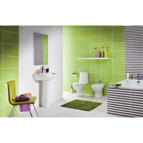 Фото 3 Унитаз-компакт Colombo Акцент Скандинав Basic с сиденьем из полипропилена (косой выпуск)