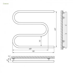 Фото 1 Полотенцесушитель Laris Змейка 30 РС3 1/2, 700х600