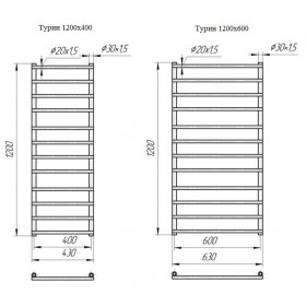 Фото 1 Полотенцесушитель Mario Турин 600х500