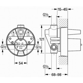 Фото 2 Скрытый блок для встр.смесителя Grohe Uni для ванны/душа (33963000)