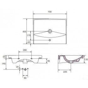 Фото 5 Умывальник Cersanit City 70 мебельный