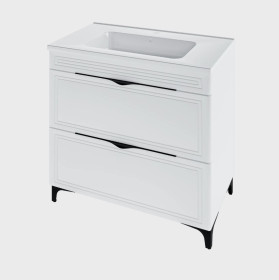 Фото Тумба підлогова MIRATER Естель 80  з умивальником Родео 80, біла