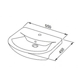 Фото 1 Умывальник мебельный SONATA 55 (0448-180000R)