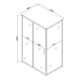 Фото 1 Душова кабіна Mixxus Hard SC01-120x80x185-TR CHROME,  б/піддону