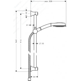Фото 1 Душевая стойка Hansgrohe Croma Classic 100 Multi Unica'C 0,90м (27768000)