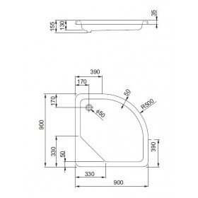Фото 1 200-35024 Поддон акриловый Aquaform Standart (15,5) 80