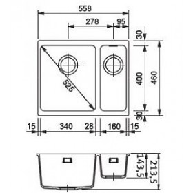 Фото 1 Кухонная мойка Franke Kubus KBG 160 Оникс (125.0158.598)