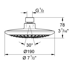 Фото 1 Верхний душ Grohe Rainshower Solo 190мм с функцией Ecojoy (27438000)