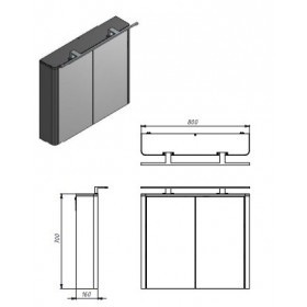 Фото 1 Зеркальный шкаф Livorno LvrMC-80 белый